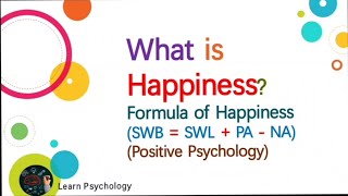 What is Happiness and its formulaPsychologyUrduHindi [upl. by Mccord]