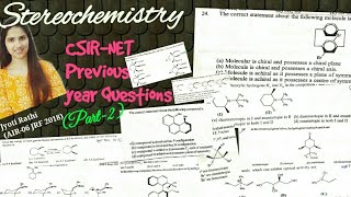 Stereochemistry Part8 stereochemistry previous year questions 201118 detailed solutionsPart2 [upl. by Briggs564]