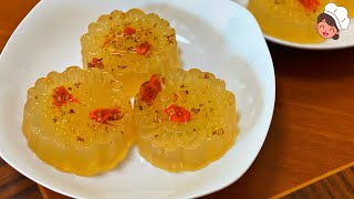 No Bake Osmanthus Jelly AgarAgar Mooncake  桂花燕菜果冻月饼 55 [upl. by Roswald818]