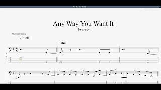 Journey  Any Way You Want It bass tab [upl. by Nirda]