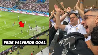 Real Madrid Fans Reactions to Fede Valverde Goal vs Atalanta [upl. by Riamu994]