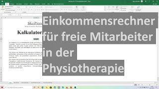 Einkommensrechner für freie Mitarbeiter in der Physiotherapie [upl. by Iccir]