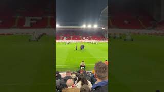 Jurgen Klopps FIRST fist pumps in front of new Anfield Road stand football liverpoolfc klopp [upl. by Ainer]