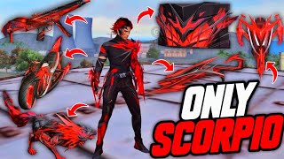 🔥Free Fire But Only Scorpio Items Challenge🔥Scorpio Evo Bundle Scorpio BikeScorpio Gun All Items [upl. by Lissy576]