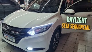 Honda Hrv 2016 EXL Lâmpada Ultra Led  Fita Led DrlSeta Sequencial  NanoCeramica Parabrisa [upl. by Ansaev]