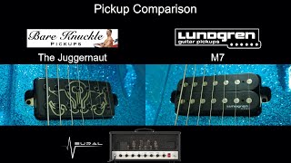 Pickup Comparison  The Juggernaut Bare Knuckle Pickups VS M7 Lundgren Pickups [upl. by Aniehs]