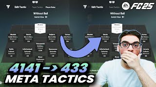 AMAZING 4141 TO 433 BEST META FORMATION AND CUSTOM TACTICS IN FC 25 ULTIMATE TEAM [upl. by Liemaj326]