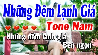 Karaoke Những Đêm Lạnh Giá Tone Nam  Cha Cha Phối Mới  ll Karaoke Huỳnh Anh [upl. by Haron408]