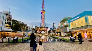 【4K】Japan Night Walking Tour  Beautiful Illumination Street in Nagoya [upl. by Issac]