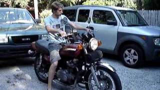 1978 Kawasaki KZ750 twin kickstart with open headers [upl. by Nniuqal]