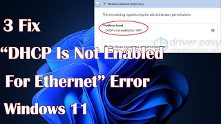 “DHCP Is Not Enabled For Ethernet” Error In Windows 11  3 Fix [upl. by Hertberg]