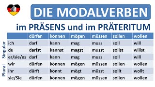 Deutsch lernen die Modalverben  Präsens  PräteritumGerman modal verbs in simple present  past [upl. by Elehcin965]