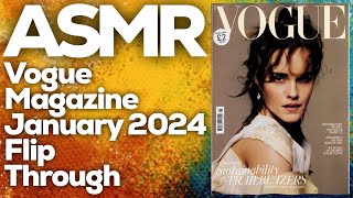 ASMR Vogue magazine January 2024 flip through StevenAntonyASMR [upl. by Havot569]