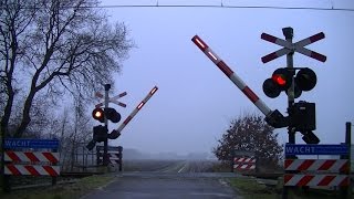 Spoorwegovergang Nieuw Amsterdam  Dutch railroad crossing [upl. by Melantha]