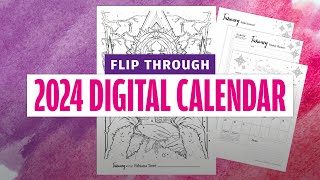 2024 COLOURING CALENDAR colouring flip through  Colouring Heaven Digital Calendar 2024 [upl. by Aldas]