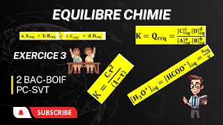 Equilibre chimique 2BAC BIOF  Exercice 3 corrigé [upl. by Nnylarej]