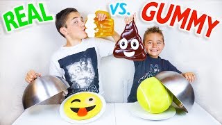 REAL VS GUMMY FOOD CHALLENGE  Trucs réels ou Bonbons [upl. by Melvyn815]