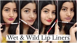 Wet amp Wild Lip Liners  Review amp Swatches  All 6 Shades  Riya Beauty [upl. by Orin987]