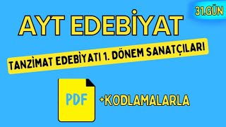 TANZİMAT EDEBİYATI 1DÖNEM SANATÇILARI  65 Günde AYT Edebiyat Kampı  31 GÜN [upl. by Lochner]