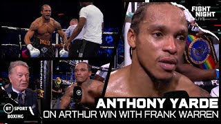 quotIm Excited For The World Titlequot Anthony Yarde Reacts To Arthur Win With Frank Warren [upl. by Eimmas]