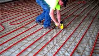 RADIANT FLOOR HEAT INSTALLATION wwwpexguncom [upl. by Ahsimaj]