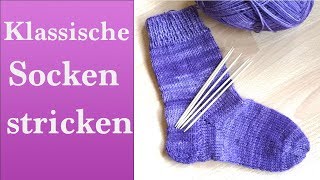 Klassische Socken stricken  Stino Socken [upl. by Elleron]