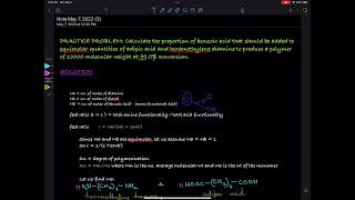 Problem How much benzoic acid should be added to the reactants mixture to form polyamide polymer [upl. by Enomar]