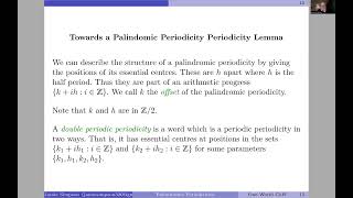 Jamie Simpson Palindromic Periodicities [upl. by Eidnahs]