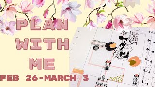 Plan with me  Vertical Feb 26March 3  Disney spread  classic happy planner  Mickey Mouse [upl. by Riocard]