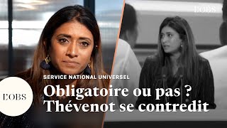 SNU  Prisca Thévenot se contredit sur le caractère obligatoire du Service national universel [upl. by Vargas992]