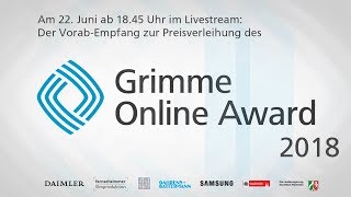 Livestream der Preisverleihung zum Grimme Online Award 2018 [upl. by Hecker462]