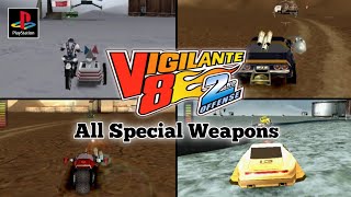 Vigilante 8 2nd Offense  All Special Weapons  PS1 [upl. by Slaohcin]