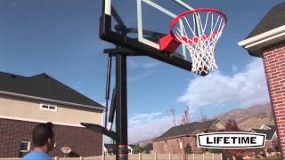 Lifetime 90458 54quot Tempered Glass Backboard Adjustable Basketball System [upl. by Boyes]