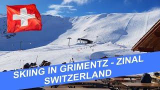 Skiing on the beautiful slopes of GrimentzZinal and St Luc Switzerland [upl. by Hedelman]