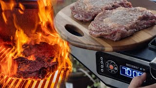 Masterbuilt Gravity Smoker  Reverse Searing Ribeye Steaks [upl. by Aihsenot]