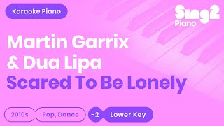 Martin Garrix Dua Lipa  Scared To Be Lonely Lower Key Karaoke Piano [upl. by Neelrahc88]