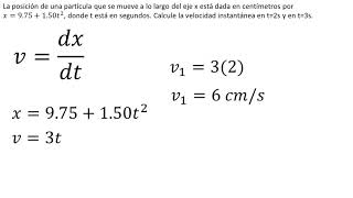 Física  Velocidad instantánea  Ejemplo 5 [upl. by Akisej547]