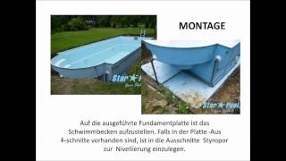 Gfk Schwimmbecken Montage Bau starpool Anleitung erdarbeiten Schritt für Schritt [upl. by Adalia]