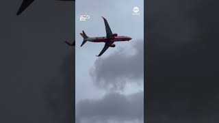 Plane aborts landing due to strong winds typhoon news weather flying planes aviation travel [upl. by Haman]