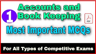 Part01  MCQs  Accountancy and Book Keeping  JKSSB [upl. by Jovitah]