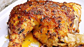 The Secret To Make The BEST JUICY Baked Chicken Quarters in the Oven [upl. by Paluas]