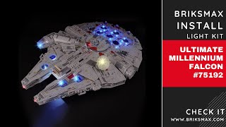 BriksMax Light kit Install in the Lego Star War Ultimate Millennium Falcon 75192 [upl. by Schaffer]