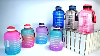 QuiFit Motivational Gallon Water Bottle  Time Marker BPA Free Large Reusable Sport Water Jug [upl. by Tijnar745]