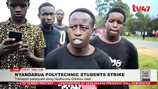 Nyandarua Polytechnic student strike over delayed HELB and fee increment [upl. by Anilec]