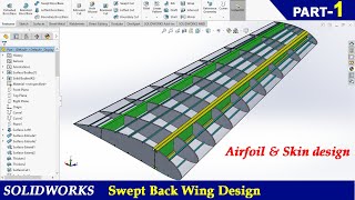 Solidworks Swept back wing design Part 1  Tutorial for beginners [upl. by Fabrienne398]