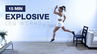 15 MIN EXPLOSIVE LEG WORKOUT  Plyometric and Isometric [upl. by Annibo]