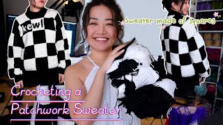 Crocheting a Patchwork Pullover Sweater  Crochet Tutorial Guide [upl. by Novyaj]