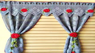 Cortinas tejidas a crochet para ventanas y puertas ❤️ [upl. by Lissi661]