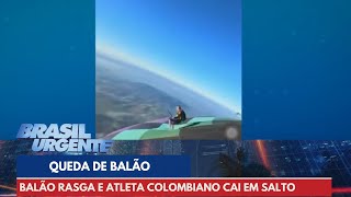 Balão rasga e atleta colombiano cai durante salto no interior de SP  Brasil Urgente [upl. by Roosevelt]