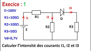 Électronique  Les diodes Exercice 1 Diode avec seuil DiodesCE [upl. by Hamilton]